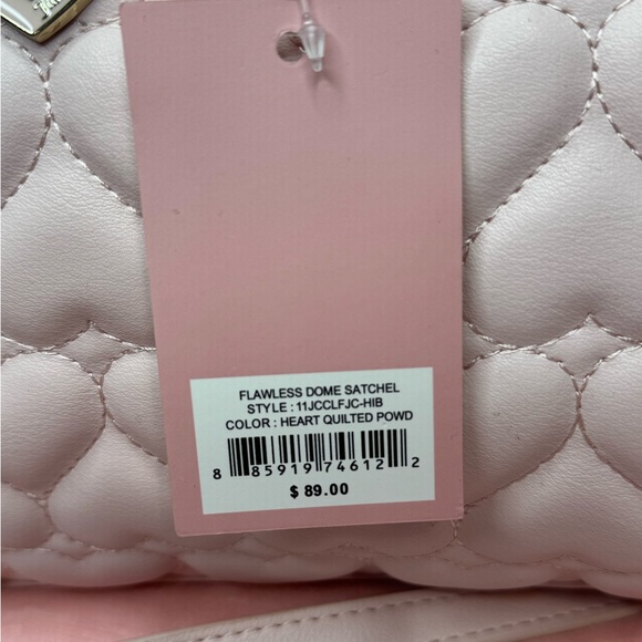 Brand New! Juicy Couture Pink Quilted Hearts Flawless Dome Satchel Purse NWT - Picture 4 of 10